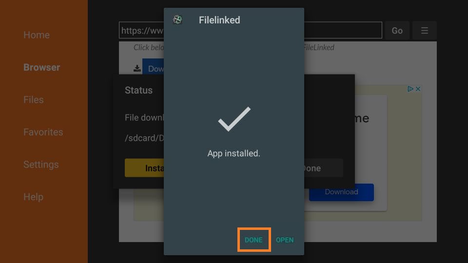 how to install FileLinked APK on FireStick
