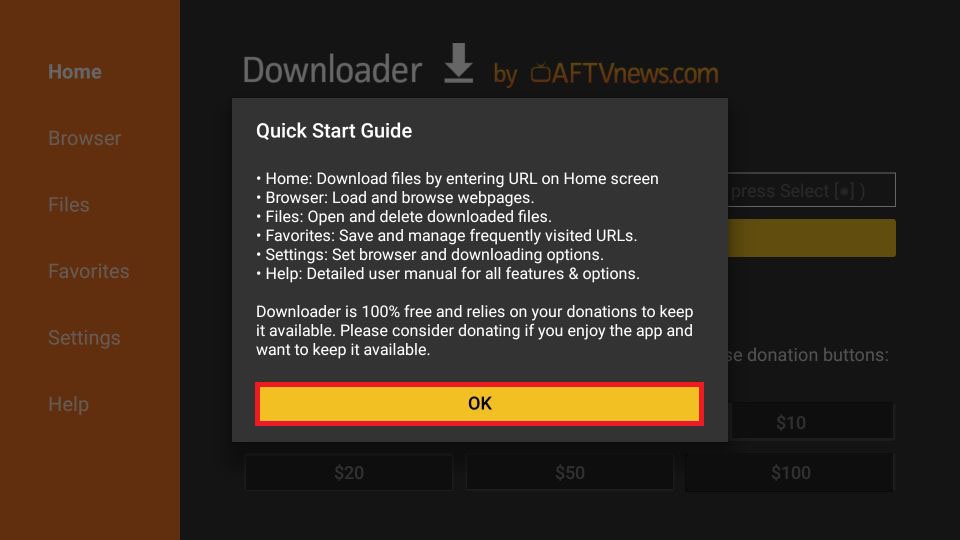 Then, click OK to close the Start Guide