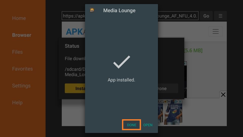 how to get Media Lounge on Amazon FireStick