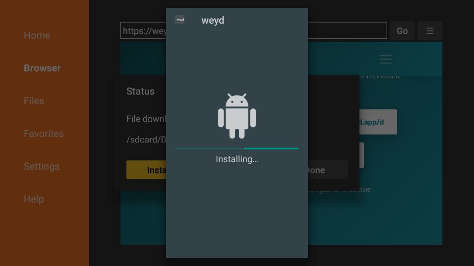 how to install Weyd app on FireStick