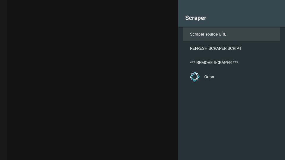 select Scraper source URL