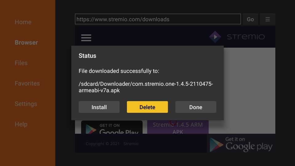 how to install Stremio on FireStick