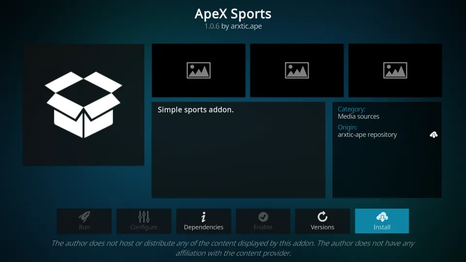 ApeX Sports Kodi Addon download