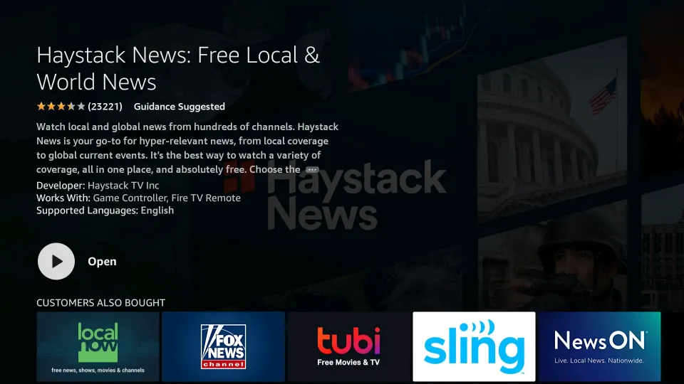 Haystack News on Fire Stick