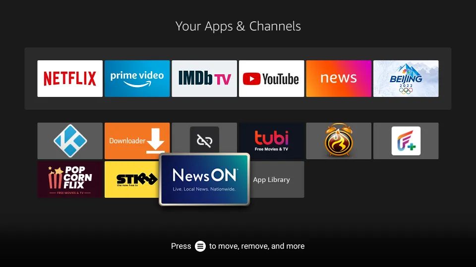 When your installed Apps list opens, navigate to the NewsON app and select to run it