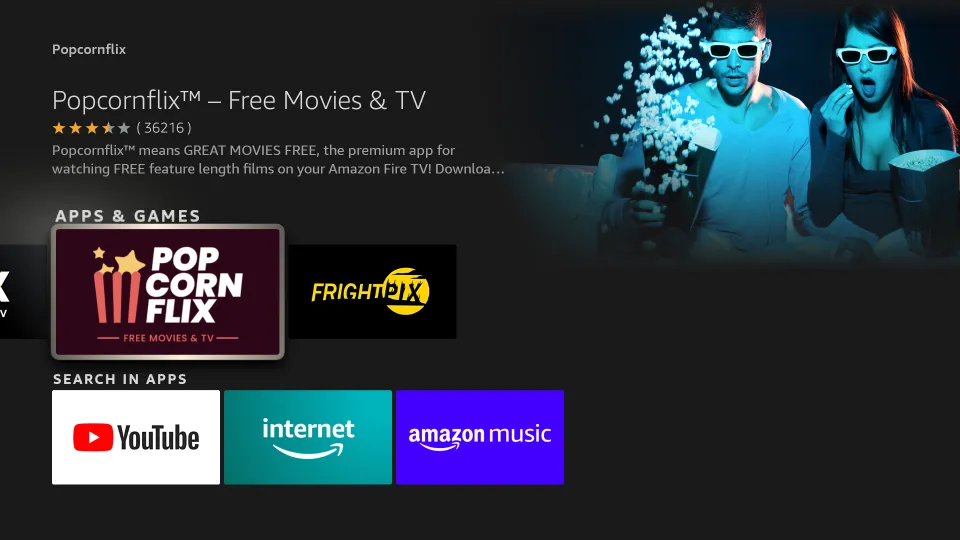 how to install Popcornflix on FireStick