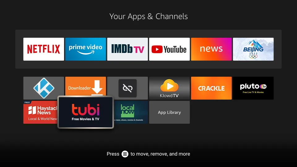 Navigate to the Tubi app icon and select to open it