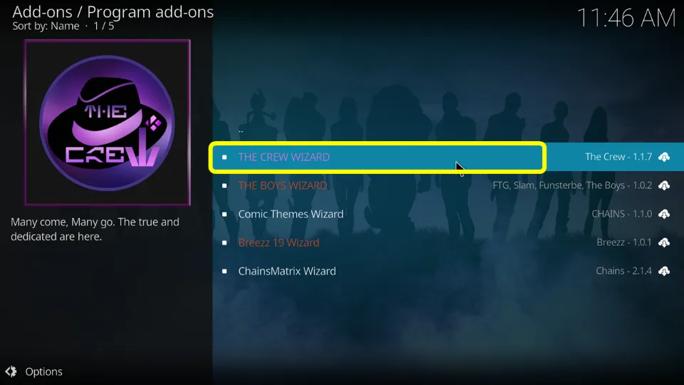 how to install CrewNique build on Kodi