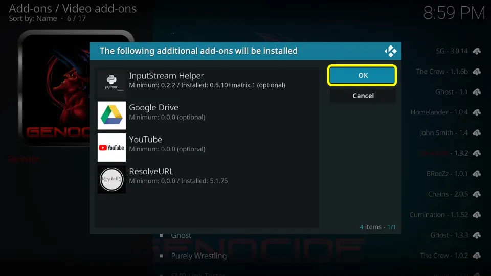how to use Genocide Kodi Addon on FireStick