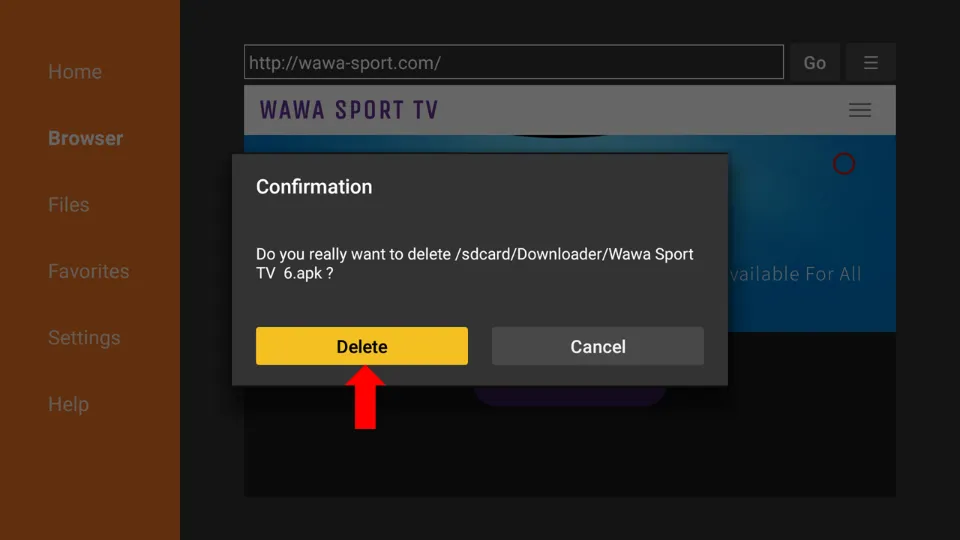 Wawa Sport TV on FireStick 