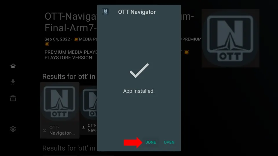 steps to install OTT Navigator on Fire TV Stick