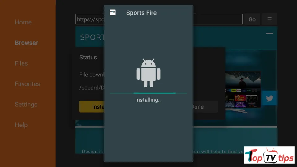 SportsFire app will now install