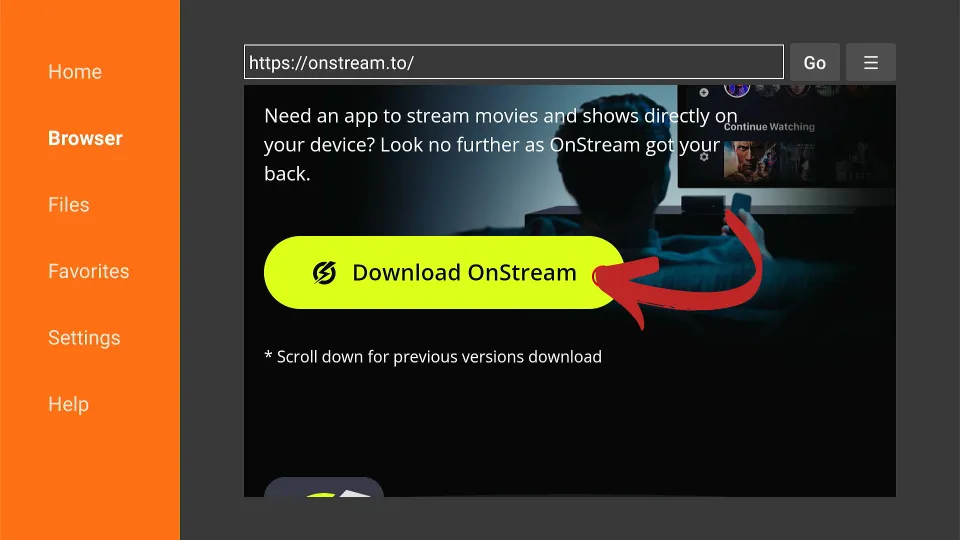 select Download OnStream
