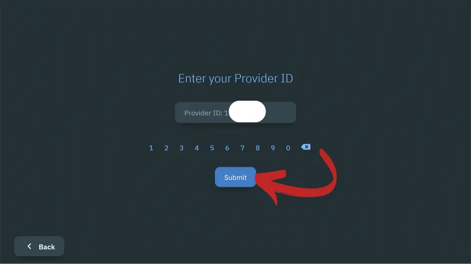 Enter provider ID and then hit Submit