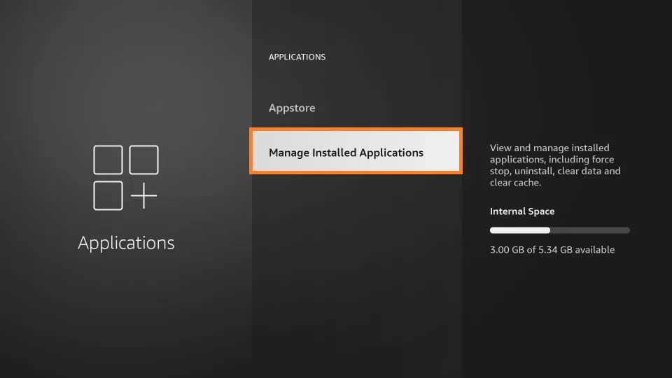 select Managed Installed Applications